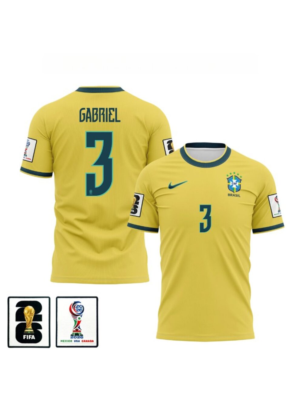 Mens Youths Select Gabriel Magalhaes 2026 World Cup Soccer Jersey